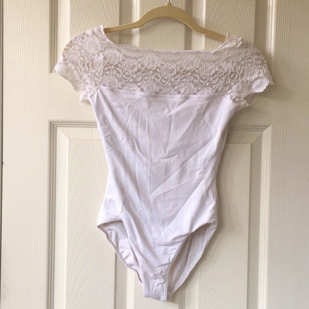 So Danca White Lace Leotard size S
